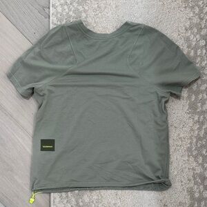 Lululemon Olive Top with Neon Yellow Details